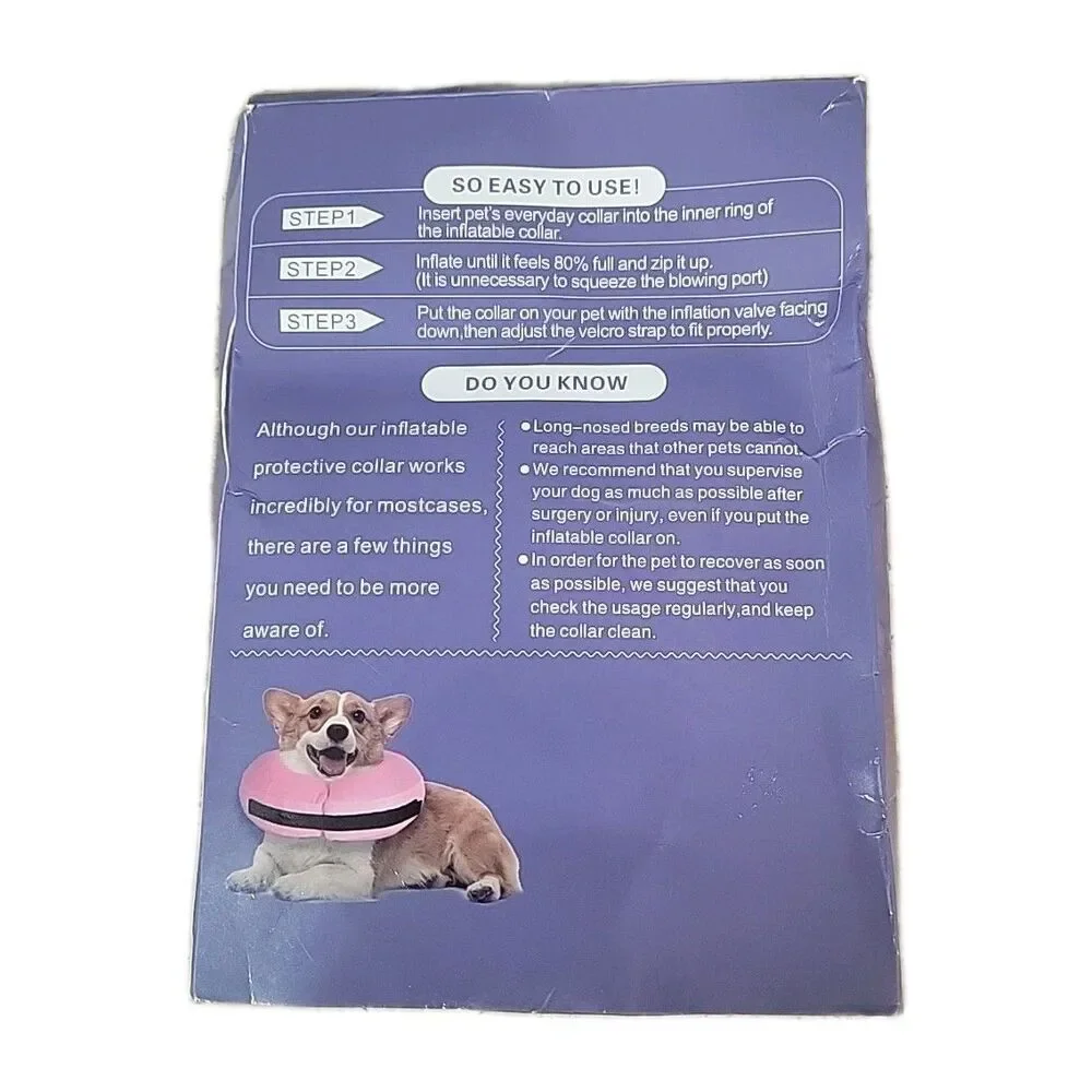 Inflatable Dog Collar-Soft Protective  After Surgery,Dog Donut For Dogs Size XL